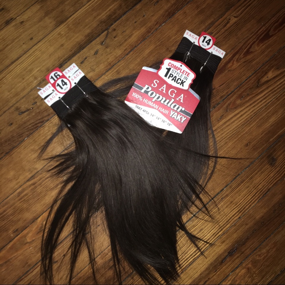 bundle of three saga human hair extensions